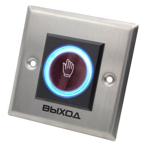 Бесконтактная врезная инфракрасная кнопка выхода цвет подсветки синий NOVIcam B50SL (ver. 4429)надпись EXIT