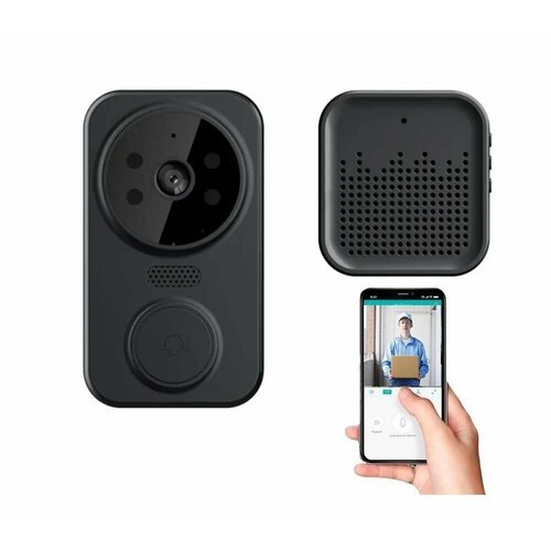 Умный видеодомофон беспроводной дверной звонок с камерой Smart mini Doorbell (чёрный)