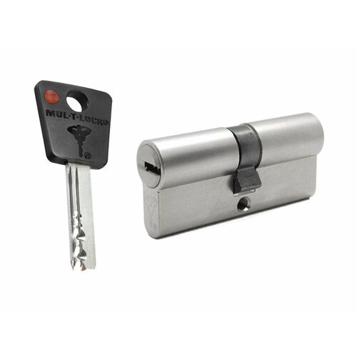 Цилиндр Mul-t-lock 7x7 ключ-ключ (размер 60х31 мм) - Никель, Флажок