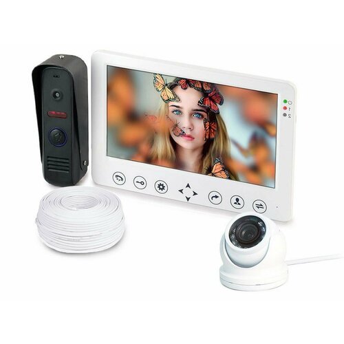 Набор: HDcom W715 и KDM-6413G домофон и внутренняя камера / домофон с камерой / домофон с камерой в квартире подарочная упаковка