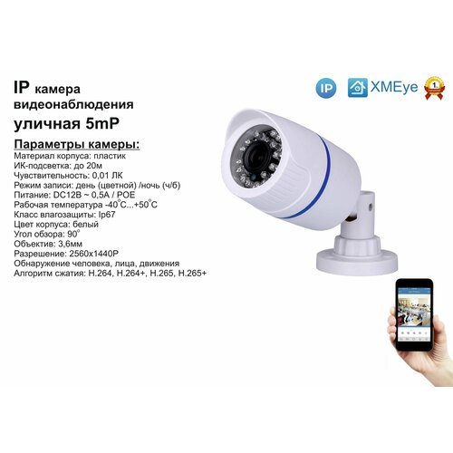 DVW100IP5MP(POE). Уличная IP камера 5мП с ИК до 20м.