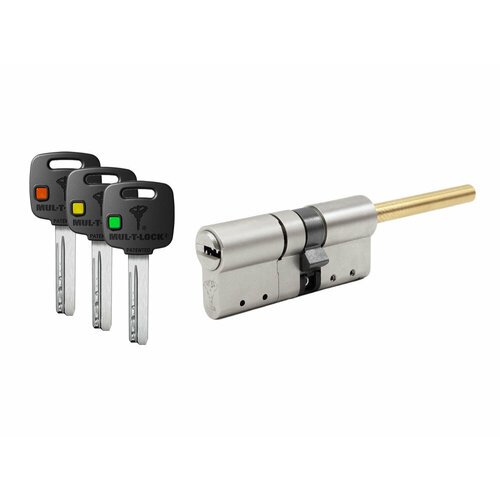 Цилиндр Mul-t-lock MTL300 Светофор ключ-шток (размер 45х31 мм) - Никель, Флажок