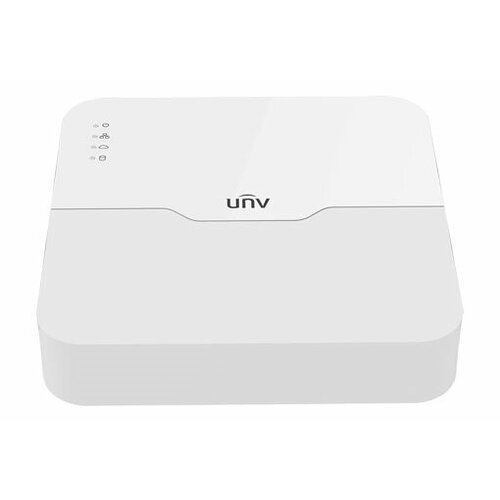 Uniview Видеорегистратор IP 4-х канальный 4K с 4 PoE портами; Входящий поток на запись до 64Мбит/с; Поддерживаемые форматы сжатия: Ultra 265/H.265/H.