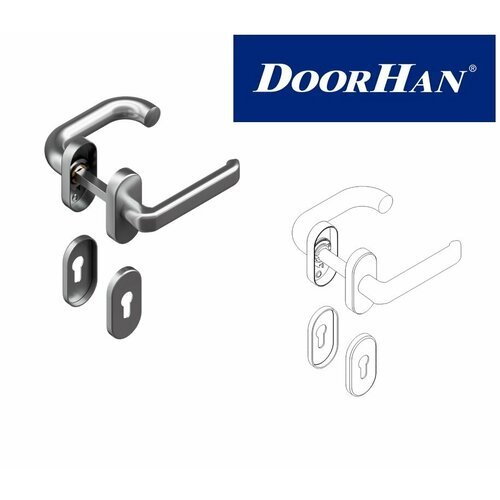 Ручка DoorHan для врезной левой калитки секционных ворот из нержавеющей стали (DH25134L)