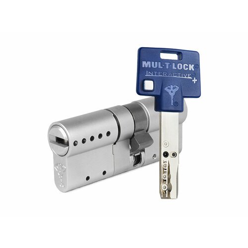 Цилиндр Mul-t-Lock Interactive+ ключ-ключ (размер 65х31 мм) - Никель, Флажок (5 ключей)