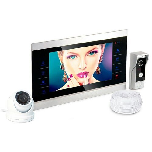 Набор: видеодомофон HDcom S-104 и внутренняя купольная камера KDM-6413G - полный комплект системы ограничения доступа