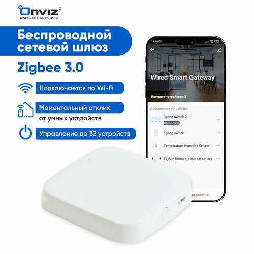 Шлюз сетевой Zigbee 3.0 Tuya / Smart Life беспроводной хаб zigbee шлюз WIFI для умного дома