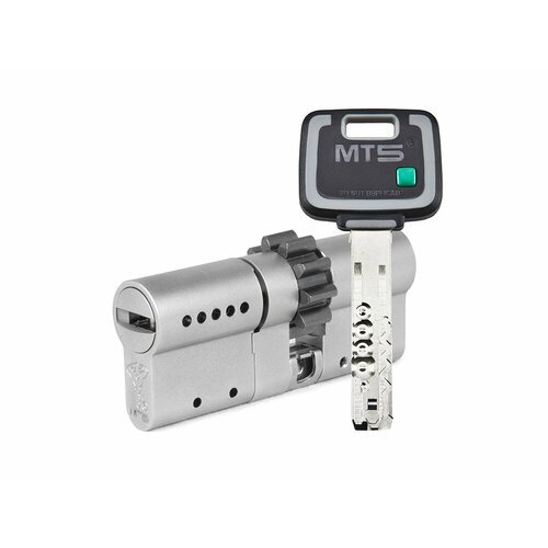 Цилиндр Mul-t-Lock MT5+ ключ-ключ (размер 48х38 мм) - Никель, Шестеренка (3 ключа)
